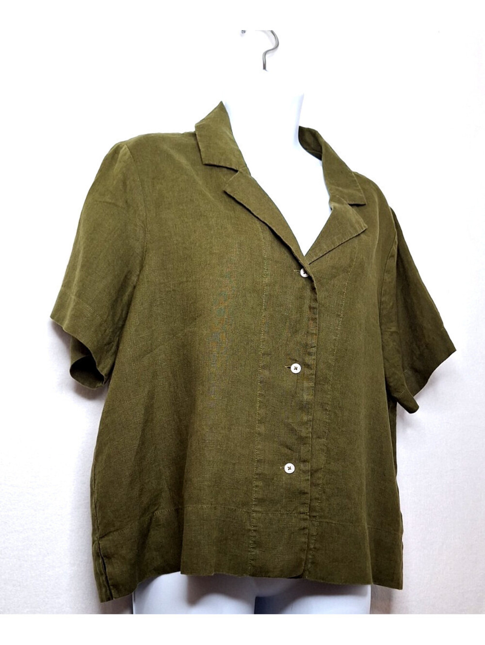 Quince 100% European Linen Bayberry Shirt Military Indie Minimalist Quiet luxury